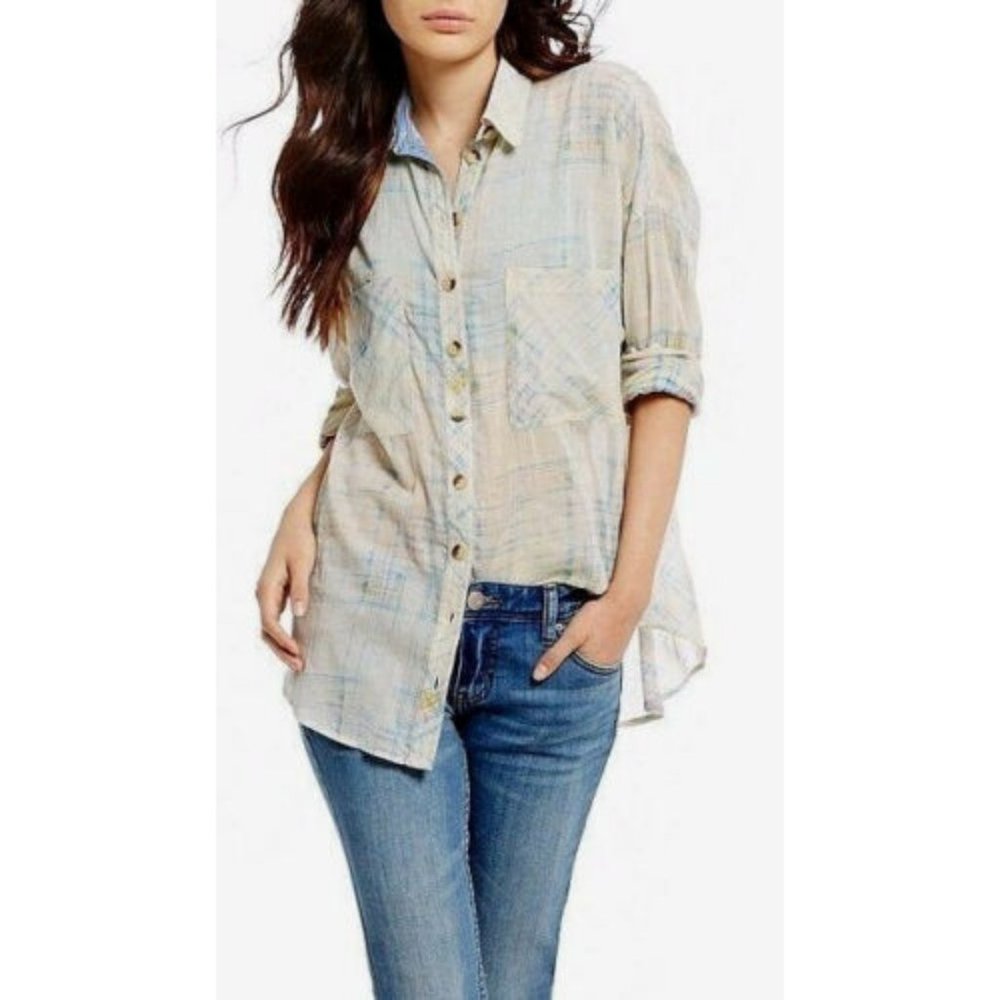 NWT - Free People Shore Vibes Cotton Printed Ivory, Size S